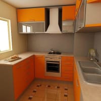 Orange fitted kitchen completed by Aaron Steven Construction