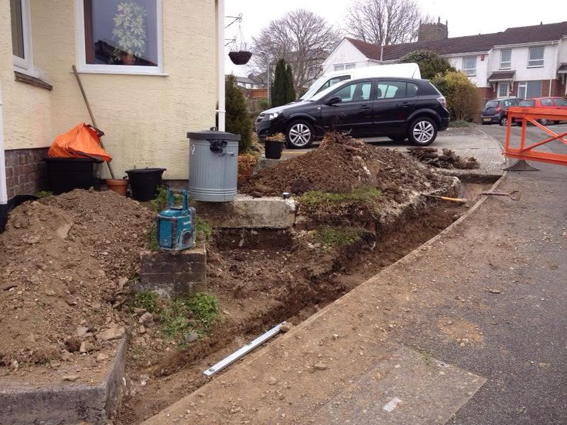 Front garden excavation and groundworks in progress