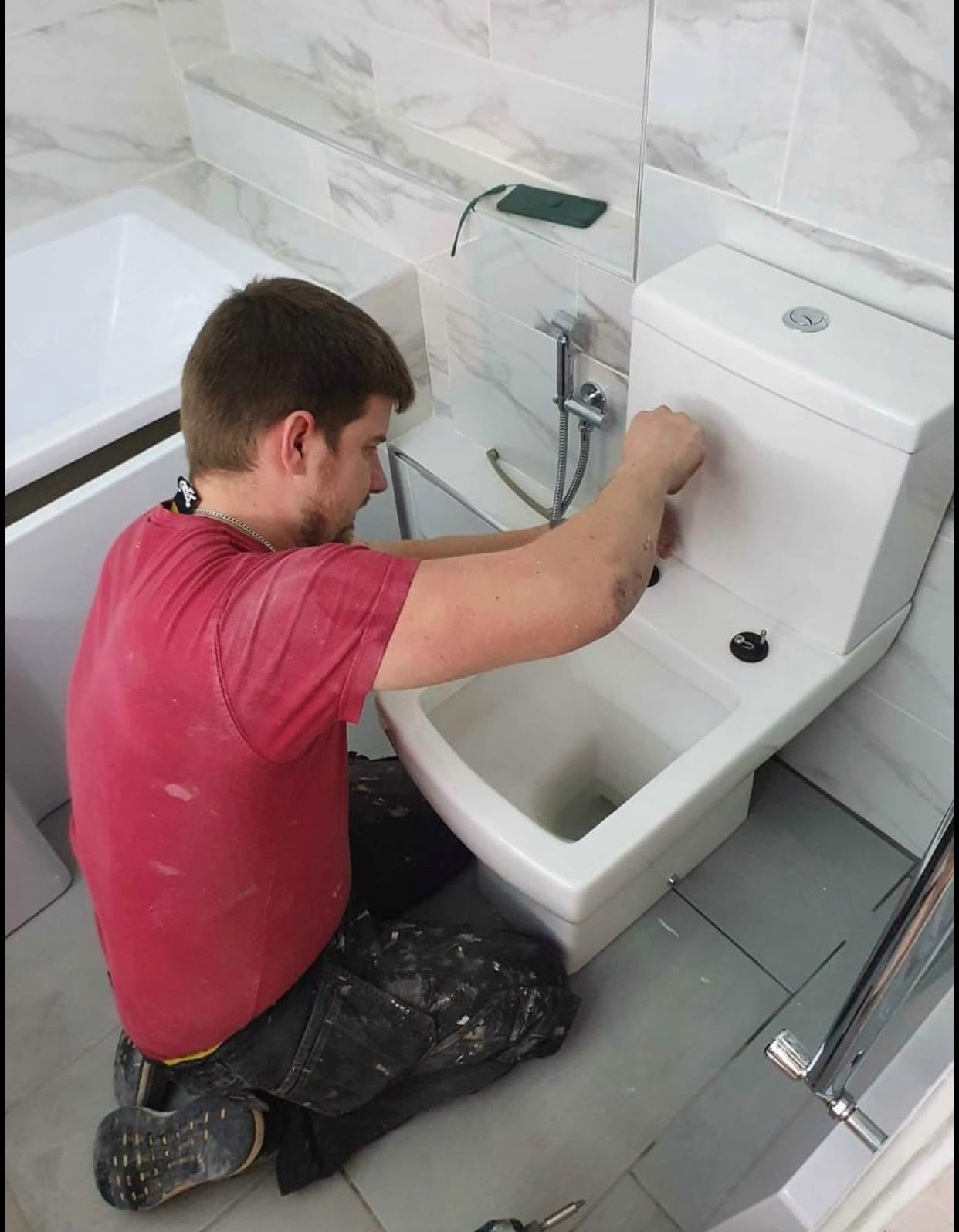 New toilet installation completed by Aaron Steven Construction